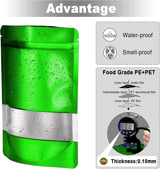 3.5"x5" 120pcs Mylar Bags for Food Storage, Smell Proof Bag - Image 5