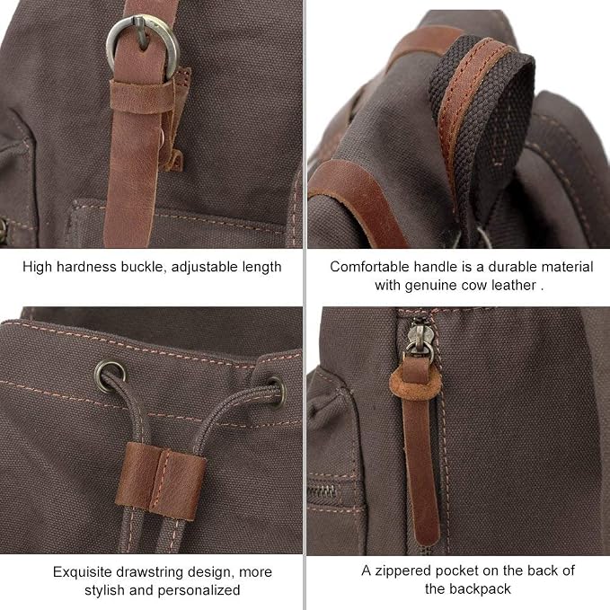 AUGUR High Capacity Canvas Vintage Backpack - Image 4