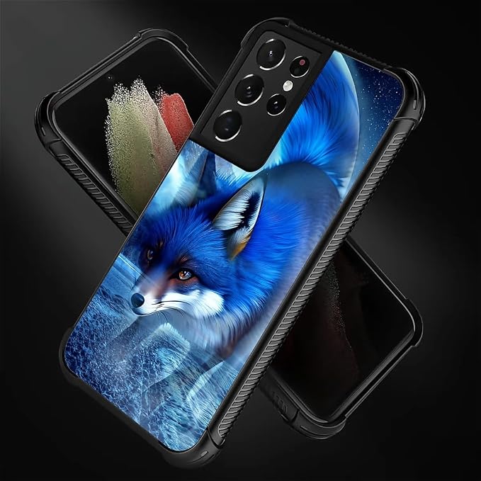 for Samsung Galaxy S21 Ultra Case, Snowy Mountain Fox Lake Pattern Graphic - Image 3