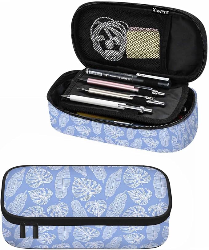 Blue Leaves Pencil Case Tropical Palm Summer Nature Tree Exotic Pencil Bag Pen by Unknown