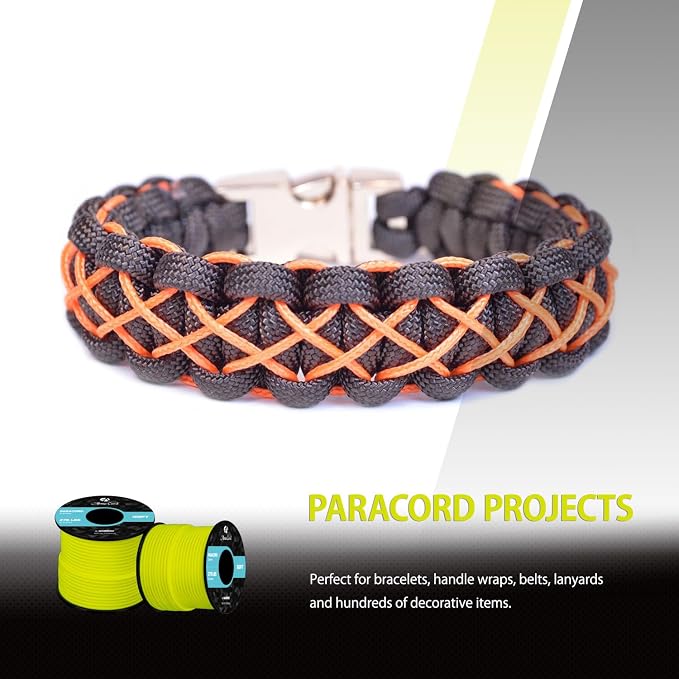 Abma Cord 2.4mm Paracord 275 100ft Nylon Rope 4 Strands Tactical Parachute Cord - Image 6