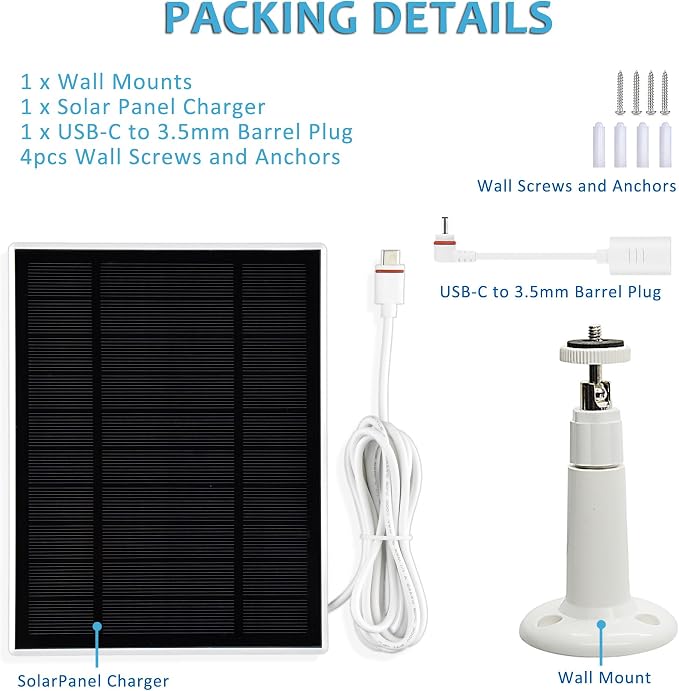 Solar Panel for Ring Cameras, Ring Spotlight Cam Plus/Pro Battery, - Image 7