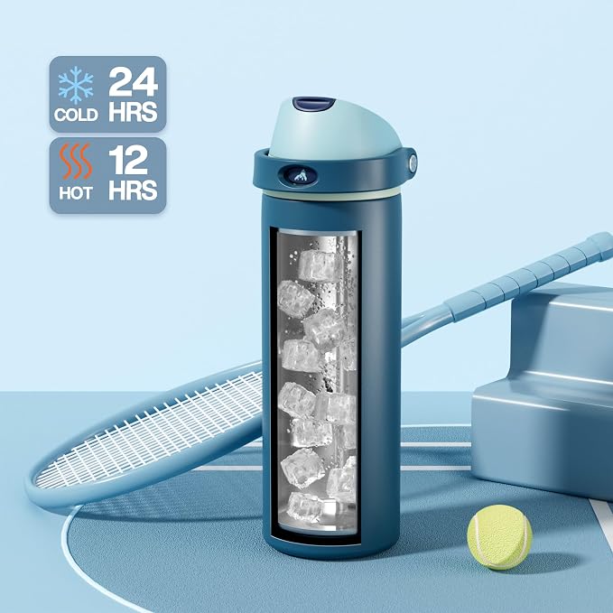 POWCAN 24 oz Insulated Stainless Water Bottle: 2-in-1 Push-Button Spout & - Image 3