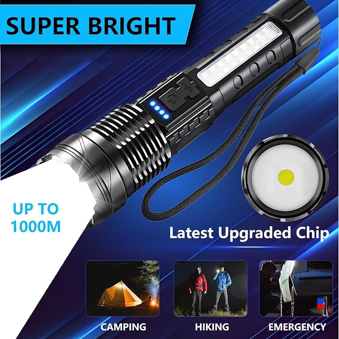 Rechargeable LED Flashlights, 000 Lumens Super Bright Handheld FlashLight - Image 2
