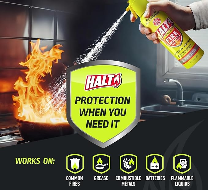 HALT! Home & Apartment Fire Defense Kit – Includes x2 10oz Fire Fighting Foam - Image 2