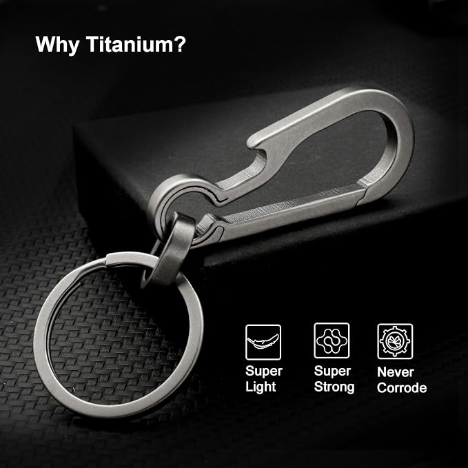 PJYTAC Key Chain Clip Titanium Carabiner Keychain Quick Release Carabiner - Image 6