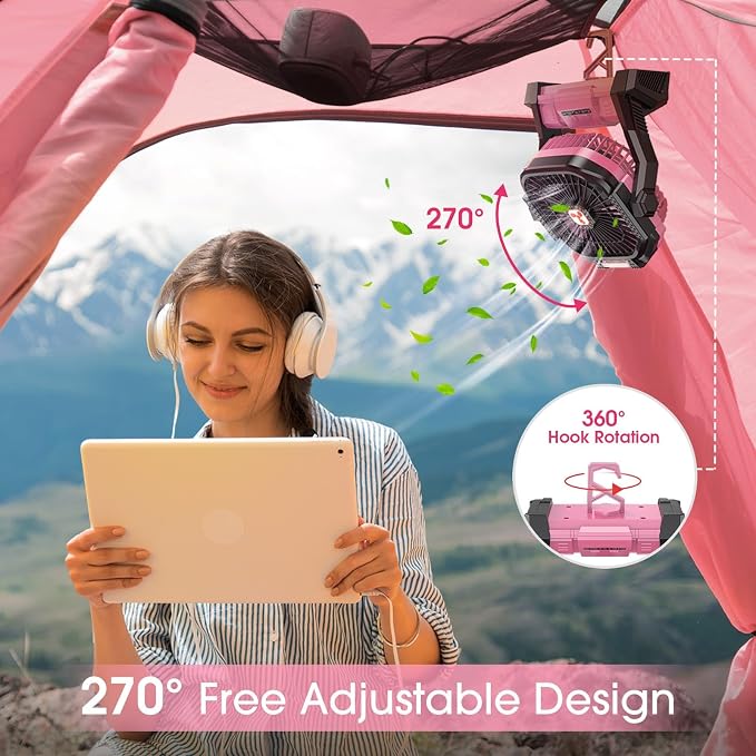 ONLYNEW Portable Fan Rechargeable, 20000mAh Cordless Battery Powered Table Fan - Image 4