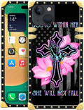 Compatible with iPhone 14 Case, Praying Cross Hands Luxury Golden Decoration by Unknown