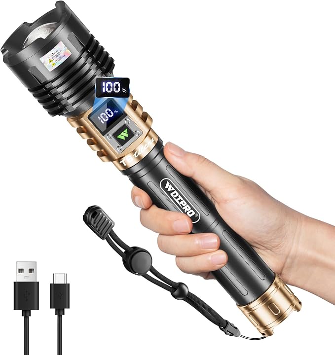 WdtPro Rechargeable LED Flashlights High Lumens, Super Bright 90000LM by WdtPro
