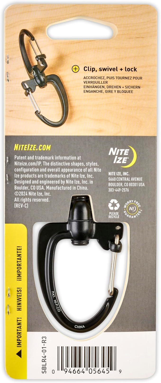 Nite Ize S-Biner 360 SlideLock Dual Carabiner, Swivel Carabiner - Image 6