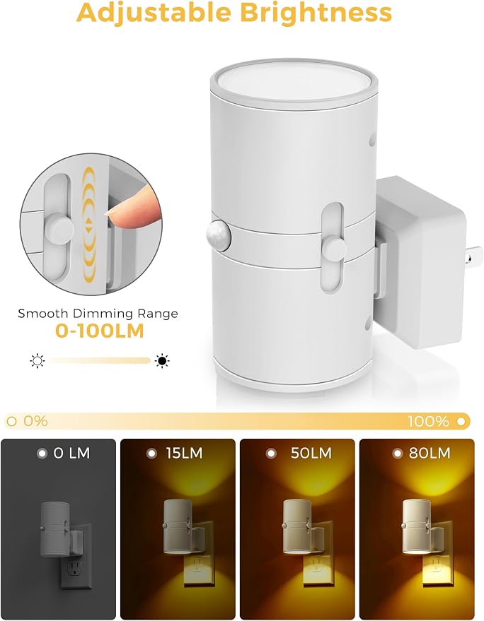 L LOHAS LED Motion Sensor Nightlight, Amber Night Light, Motion Activated Night - Image 5