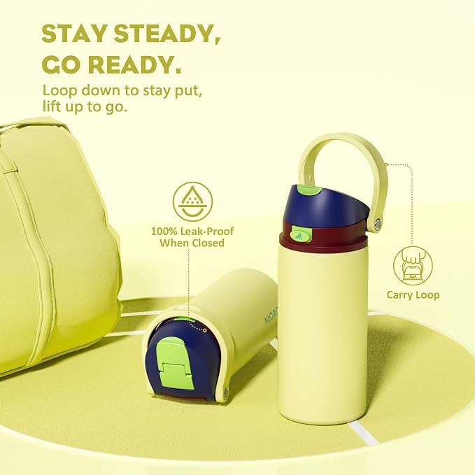 POWCAN 18 oz Insulated Stainless Steel Water Bottle: 2-in-1 Push-Button Spout & - Image 4