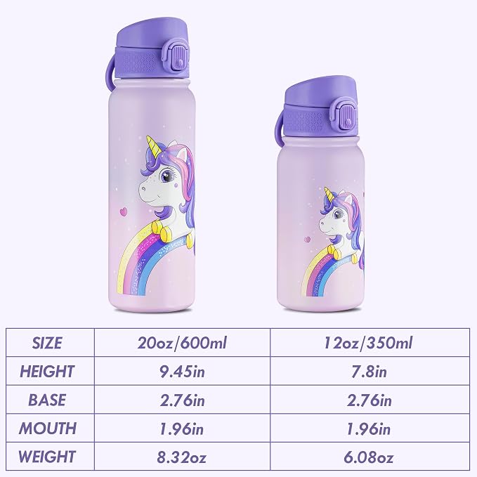 OLDLEY 12oz Kids Water Bottle, Stainless Steel Insulated Water Bottle - Image 4