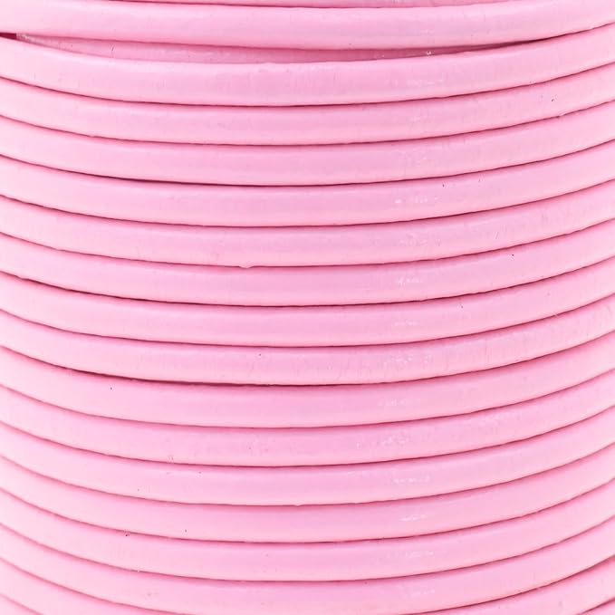 Mandala Crafts Round Genuine Pink Leather Cord - Image 3