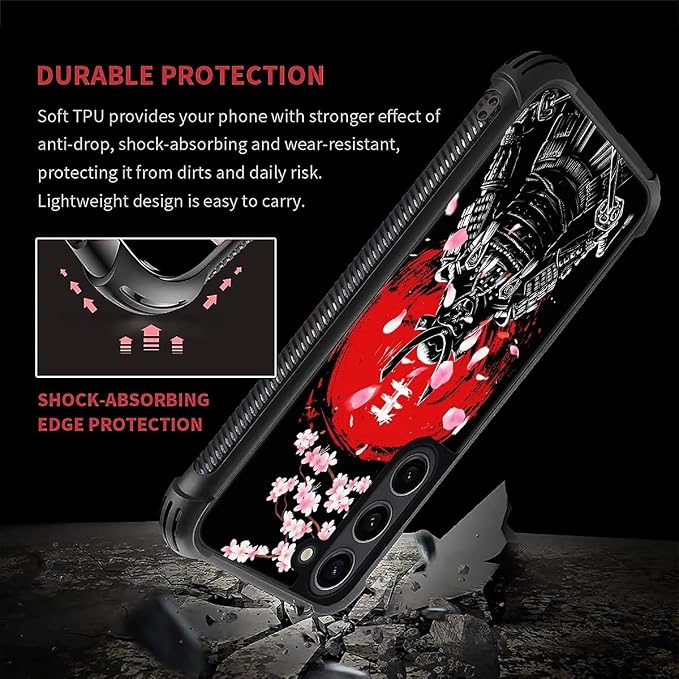 for Samsung Galaxy S23 Case, Sakura Japanese Samurai Pattern Graphic Design - Image 3
