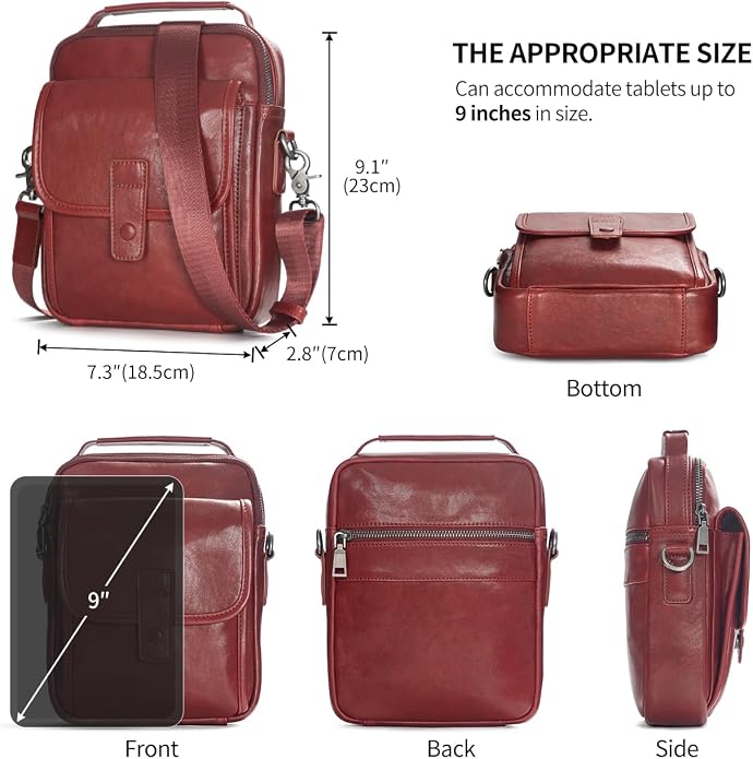 Augus Leather Small Messenger Bag - Image 7