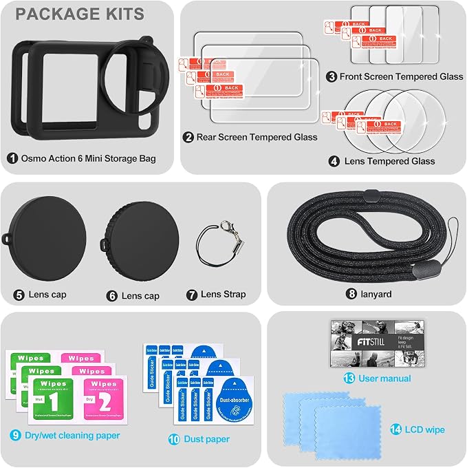 FiTSTILL Silicone Rubber Case+3Pack Tempered Glass Protector Compatible - Image 8
