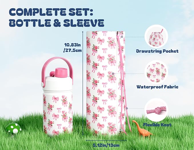 12 oz Insulated Girls Water Bottle: Spill-Proof, Stainless Steel Cup - Image 3