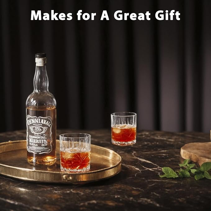 Lily's Home Unbreakable Acrylic Double Old Fashioned Whiskey Tumblers, Drinking - Image 5