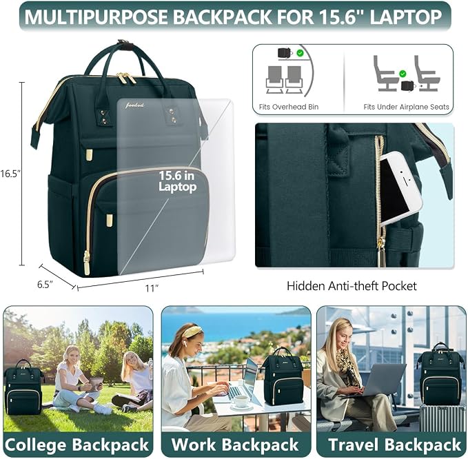 Focdod Laptop Backpack for Women Work Bags - Image 3