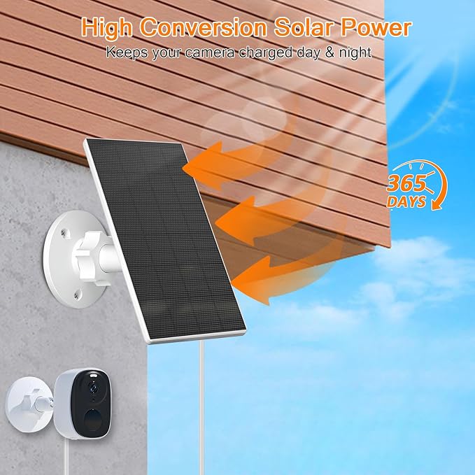 Zivif Solar Panel Charger for Security Cameras, 2W Solar Panel - Image 5