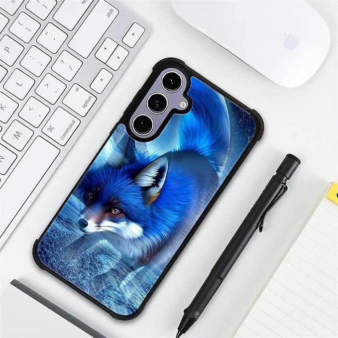 for Samsung Galaxy S24 S25 Case, Snowy Mountain Fox Lake Pattern Graphic Design - Image 7