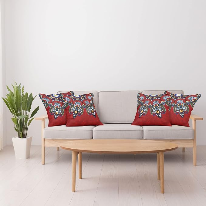 Ambesonne Mandala Throw Pillow Cushion Case Pack of 4, Color Jumble of Lace - Image 4