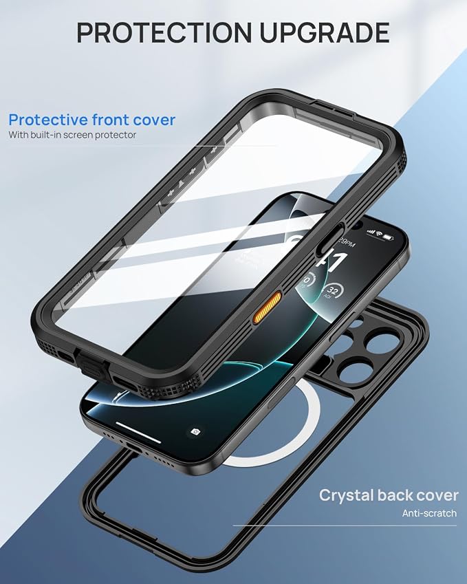 Lanhiem Magnetic for iPhone 16 Pro Max Case, IP68 Waterproof Dustproof Case - Image 7