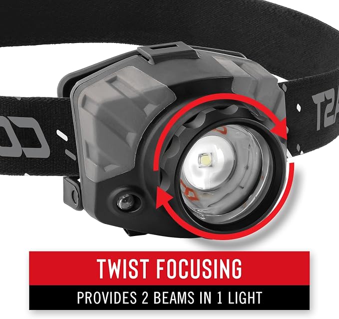 Coast® FL88 615 Lumen Tri-Color Pure Beam® Twist Focus™ LED Headlamp, Batteries - Image 5