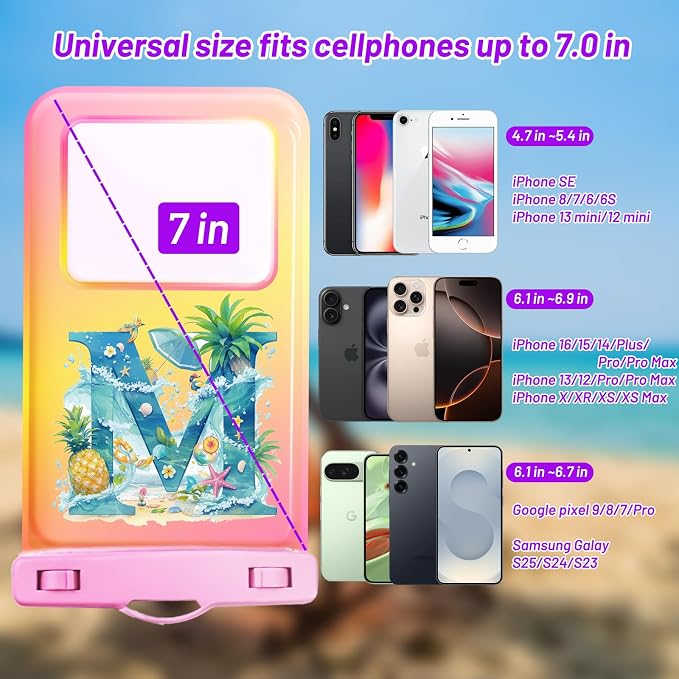 Personalized Initial Waterproof Phone Pouch Case - Image 2