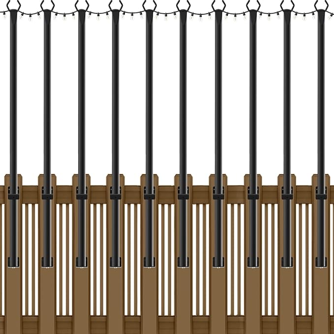 NUERPO 10 Pack String Light Poles, 5Ft Metal Poles by NUERPO