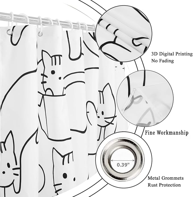 Cat Shower Curtain - Image 5
