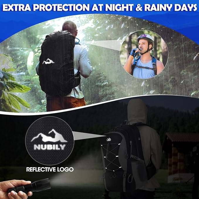 NUBILY 50L Hiking Backpack Waterproof Camping Backpack - Image 6