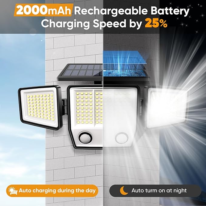 MDCMDCM Solar Motion Sensor Outdoor Lights Waterproof - Image 3