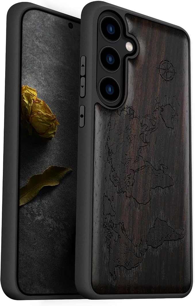 Carveit Wood Case for Galaxy S24 Plus Case Shockproof Protective Cover Unique by Carveit