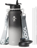 Coolflask Water Bottle with Straw, 40 oz Insulated Metal Water Flask with Straw by Coolflask