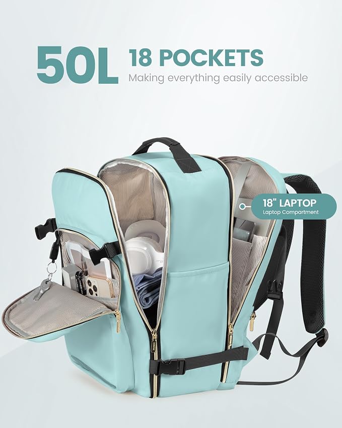 LOVEVOOK Travel Backpack for Women & Men 50L, Airline Approved Carry On - Image 3