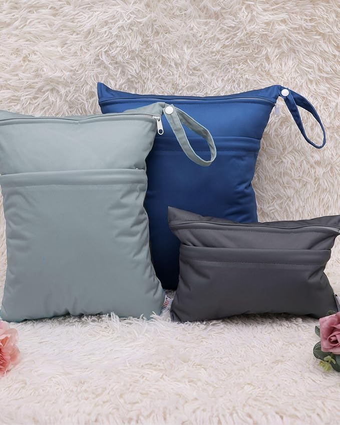 ALVABABY 3 Cloth Diaper Wet Dry Bags Waterproof Reusable - Image 5