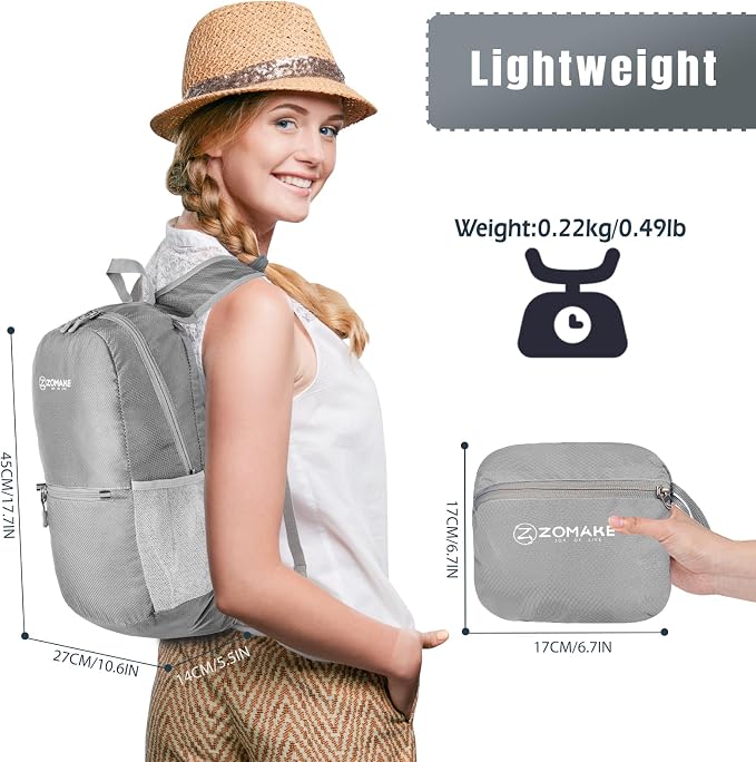 ZOMAKE Ultra Lightweight Hiking Backpack 20L, Packable Small Backpacks Water - Image 2