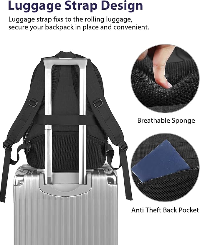 MATEIN 18.4 Inch Laptop Backpack 50 L, Extra Large Anti Theft Carryon Backpack - Image 3