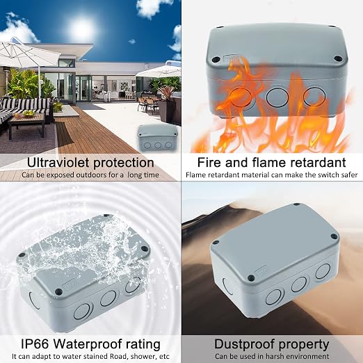 NineLeaf Outdoor Junction Box IP66 Waterproof Electrical Enclosure - Image 5