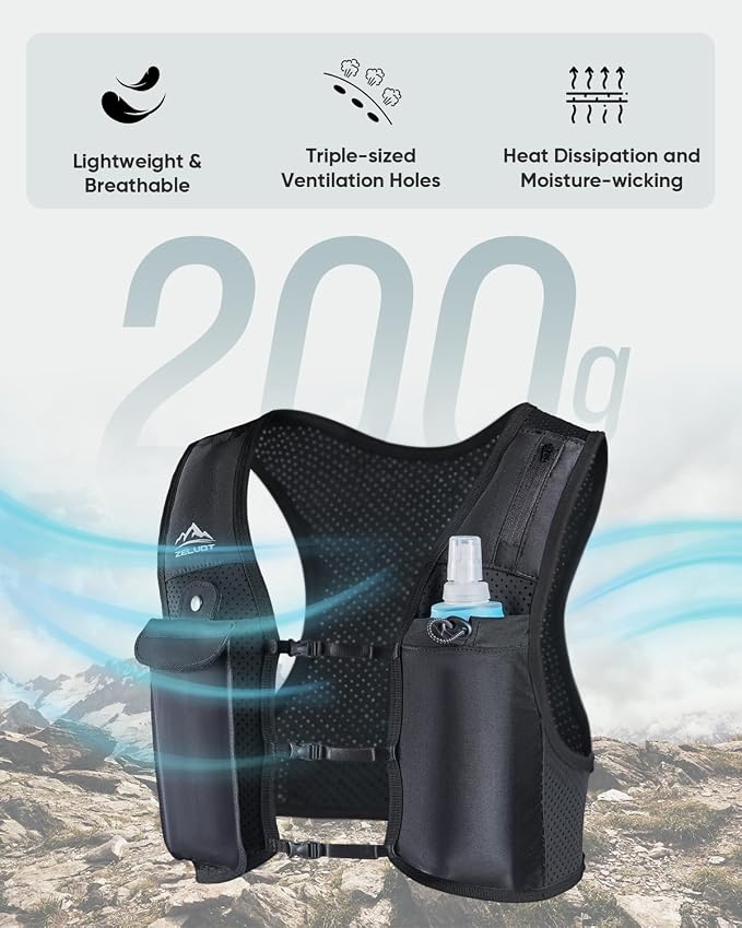 Zelvot Running Vest for Women Men, USA Original Patent, Adjustable Chest Straps - Image 6