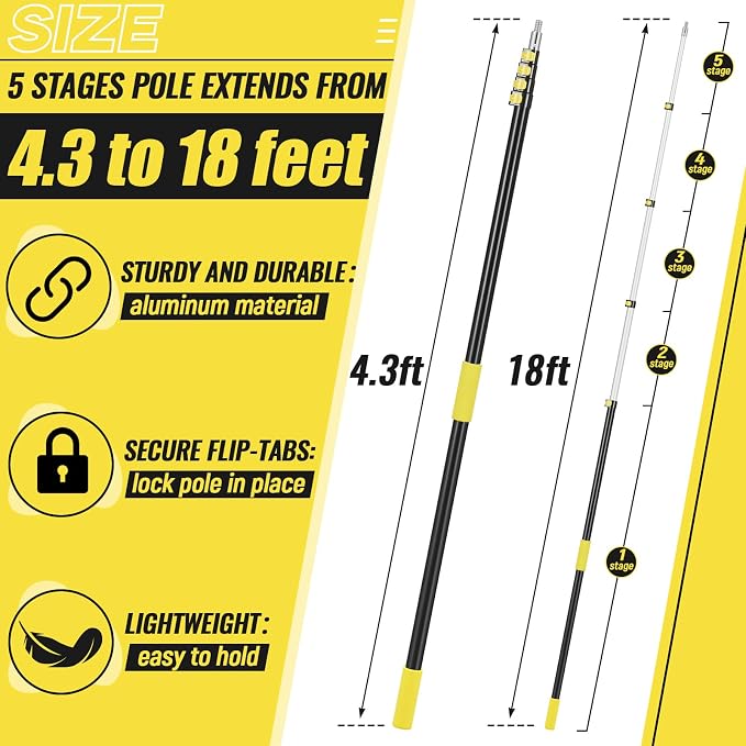 4.3-18 ft Telescopic Extension Pole - Image 2