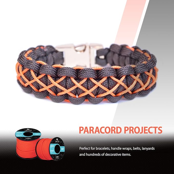 Abma Cord 2.4mm Paracord 275 100ft Nylon Rope 4 Strands Tactical Parachute Cord - Image 6