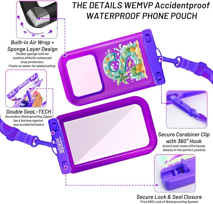 Personalized Initial Waterproof Phone Pouch Case - Image 3