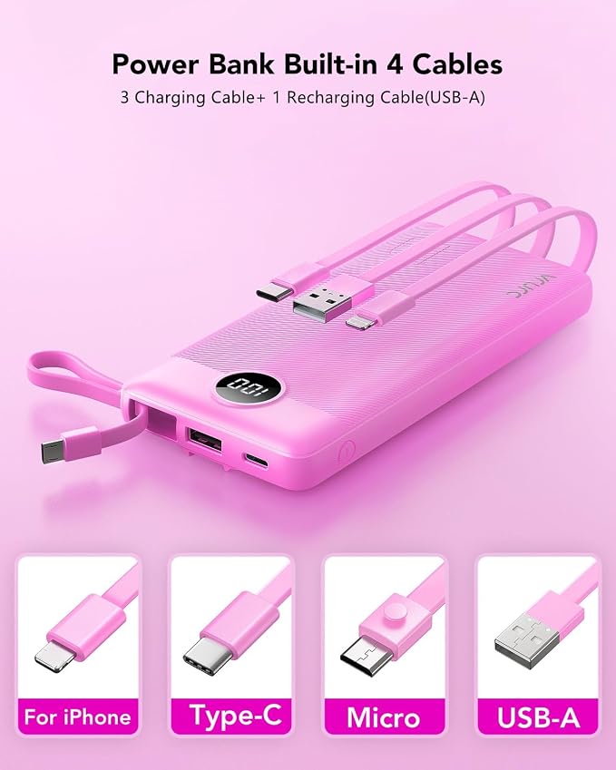 VRURC Portable Charger 10000mAh, Travel Essentials Battery Pack, 5 Output 2 - Image 2