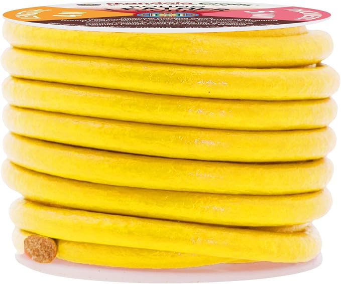 Mandala Crafts Round Genuine Yellow Leather Cord - Image 2