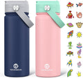 GoKEDA 18oz Kids Water Bottle, 2 Pack Insulated Bottles by Unknown