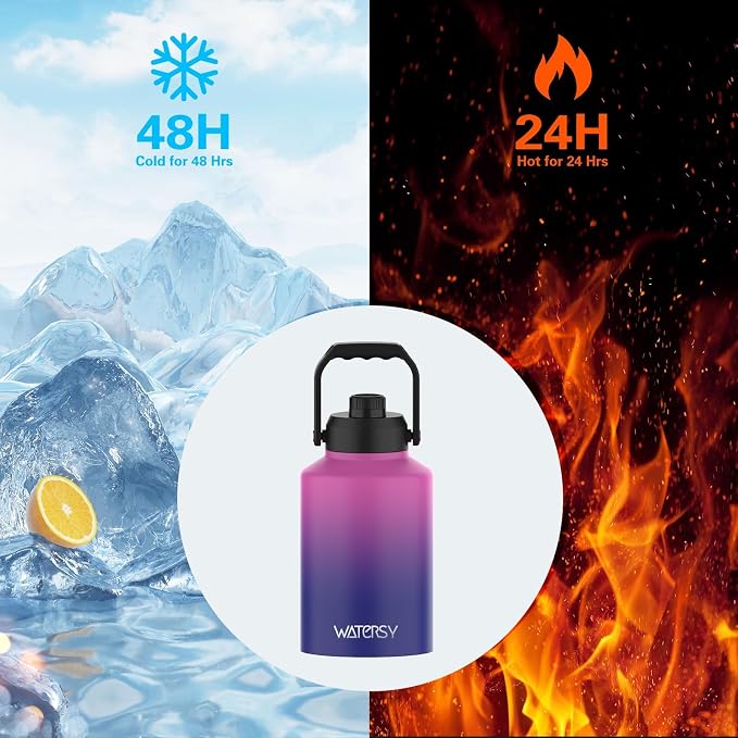 WATERSY 1 Gallon Water Bottle Insulated, BPA Free&Leak Proof, 128oz Stainless - Image 5