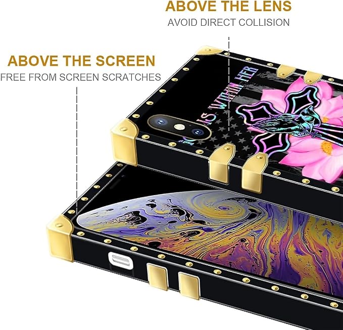 Compatible with iPhone XR Case, Praying Cross Hands Luxury Golden Decoration - Image 7